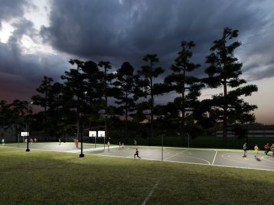 Concept image of proposed netball and basketball courts at Woollahra Oval 2